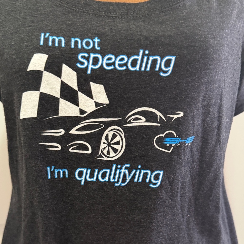 Next Level Apparel Black Tee “ I’m not racing I’m qualifying “ XL - Picture 3 of 5